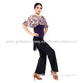 Practice Latin Ballroom Dance Pants with Attached Fringed Skirt